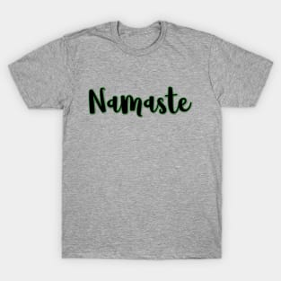 Green Namaste Hindu Yoga Greeting T-Shirt